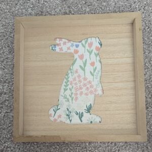 Floral Bunny Wooden Wall Art